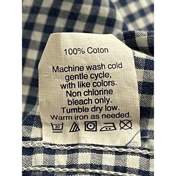 J. Crew Mens Casual Button Down Shirt XL Blue White Checkered Long Sleeve - Picture 8 of 12